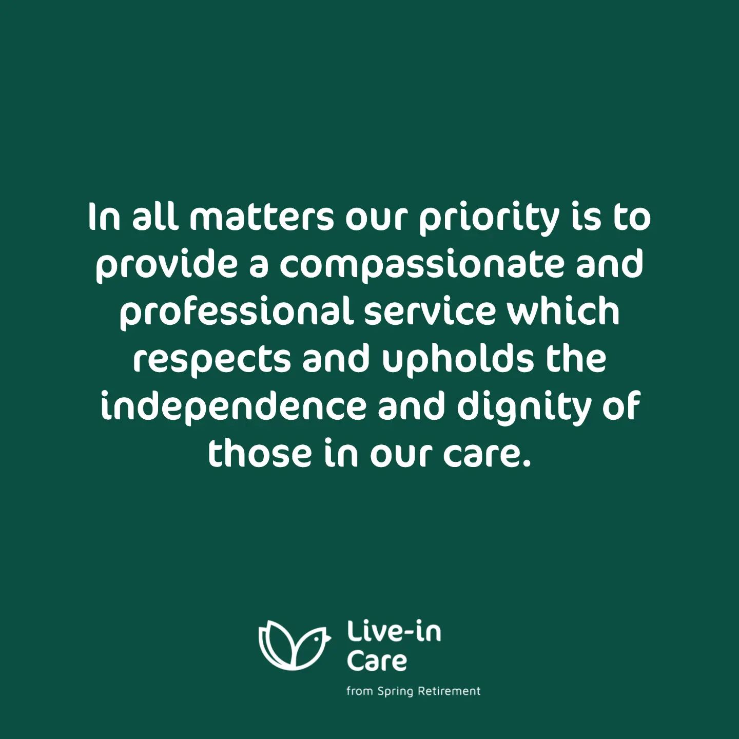A mission statement on Live-in Care